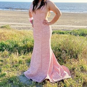 Jovani Pink Mermaid Prom Dress